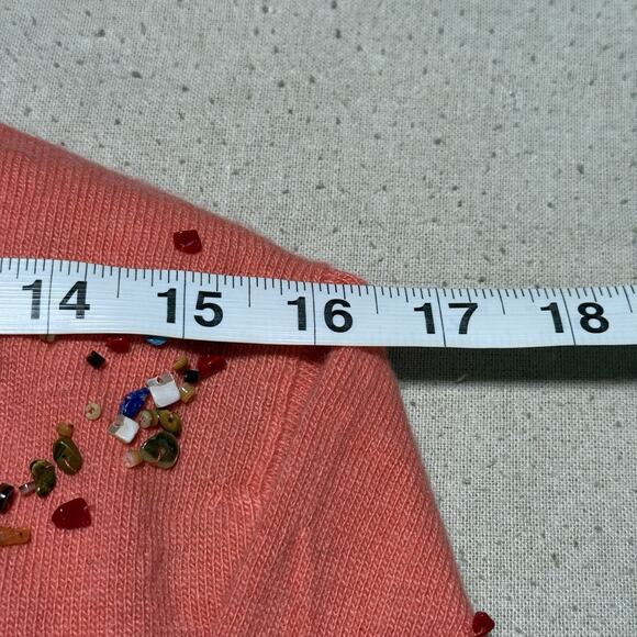 VTG We 100% Cashmere Cardigan & Vest Set Long Sleeve Beads Pink Sz M Scotland - Picture 6 of 13